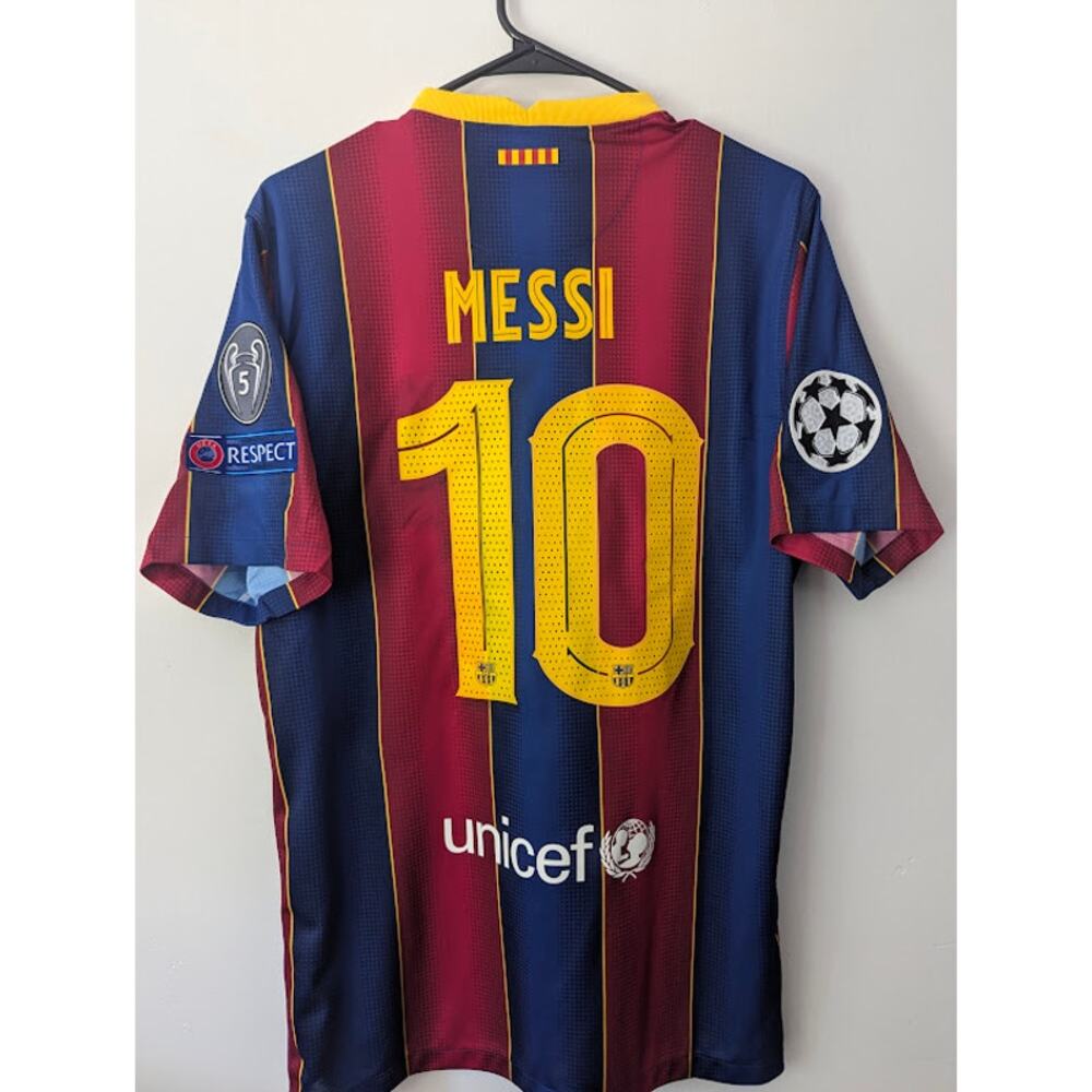 Barcelona Messi Jersey Large UCL Soccer Football Shirt